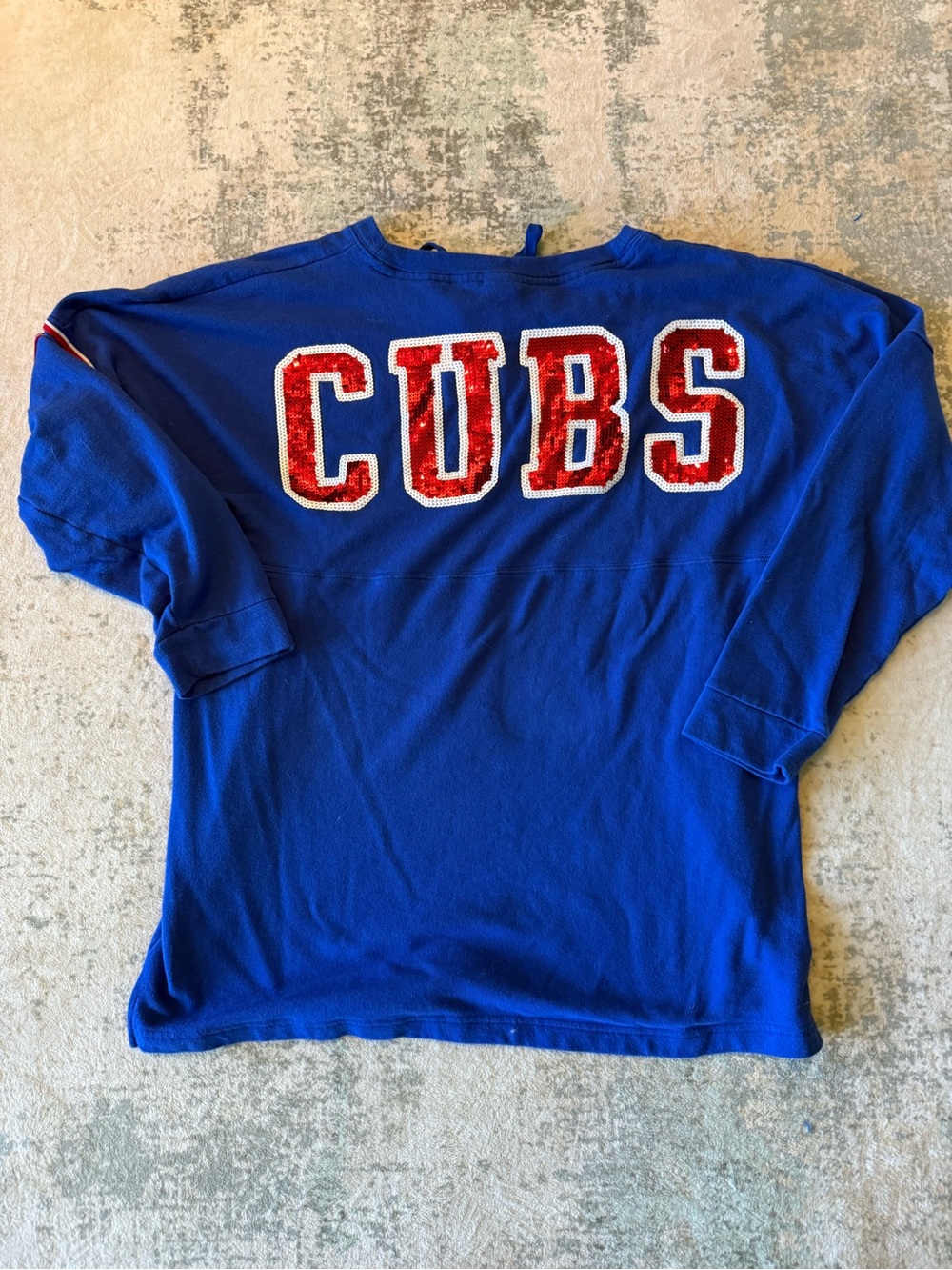 PINK Victoria’s Secret Chicago Cubs Lightweight Sequined Sweatshirt, Size L - Picture 2 of 6